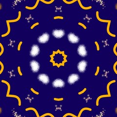 Dark blue pattern with hexagon concept inspired of middle eastern traditional style