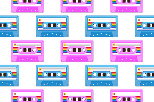 Rainbow flag audio cassette tape. Wallpaper LGBTQ