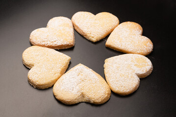 Fototapeta na wymiar Shortbread in the shape of a heart isolated on white background.