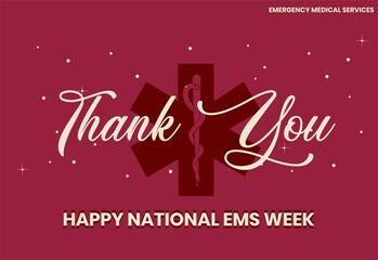 Happy National EMS week, Holiday concept. Template for background, banner, card, poster, t-shirt with text inscription