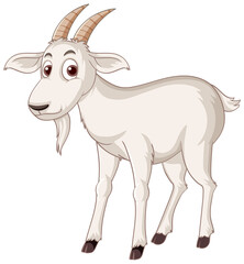 Fototapeta na wymiar A white goat cartoon character