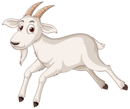 A white goat cartoon character