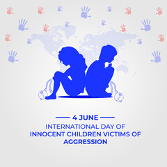 International Day of Innocent Children Victims of Aggression. Template for background, banner, card, poster. vector illustration.