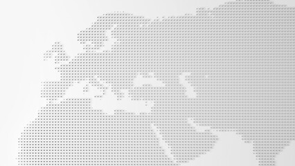 3d pixel world Europe map on white background. Digital dots in the form global earth. 