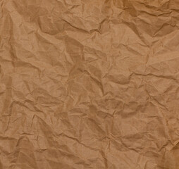 Brown recycle crumpled paper for background, crease of brown paper textures backgrounds for design,decorative, paper textures concept.