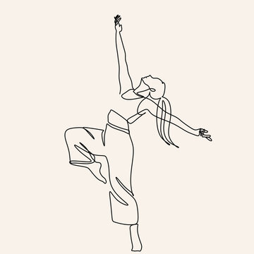 Single continuous line drawing of young graceful pretty ballerina  demonstrated classic ballet choreography dancing skill. Opera dance  concept. Trendy one line draw design graphic vector illustration 3480239  Vector Art at Vecteezy