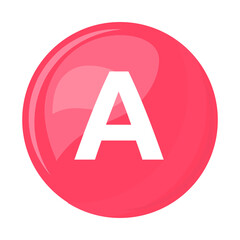 Vitamin A semi flat color vector object. Dietary supplement. Full sized item on white. Fat-soluble nutrient. Health improvement. Simple cartoon style illustration for web graphic design and animation