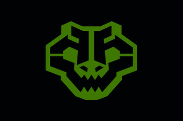 Head of Alligator Abstract Design with Tactical Military Style