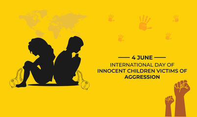 International Day of Innocent Children Victims of Aggression. Template for background, banner, card, poster.
