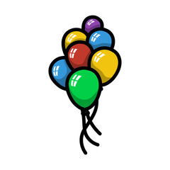 Party Balloons And Stars Icon
