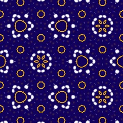 Dark blue pattern with hexagon concept inspired of middle eastern traditional style