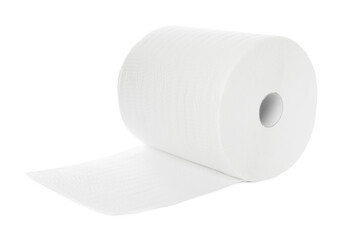 Roll of paper towels isolated on white