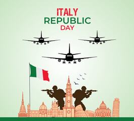 Italy Republic Day. Template for background, banner, card, poster.