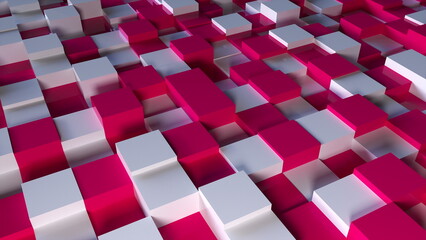 Red and white cubes. Computer generated 3d render