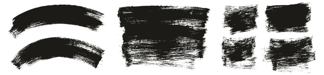 Flat Paint Brush Thin Curved & Long & Short Background High Detail Abstract Vector Background Set 