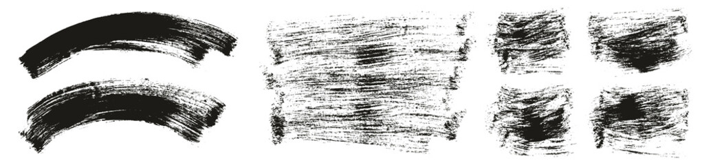 Fototapeta premium Flat Paint Brush Thin Curved & Long & Short Background High Detail Abstract Vector Background Set 