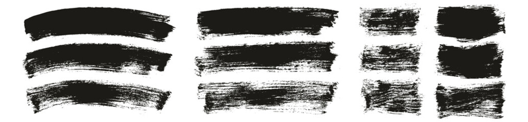 Fototapeta premium Flat Paint Brush Thin Curved & Long & Short Background High Detail Abstract Vector Background Set 