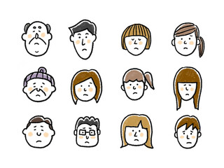 いろいろな人の困った顔