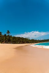 Foto op Plexiglas Tropical beautiful landscape, turquoise ocean and bright sand beach, paradise vacation on island. © insomniafoto
