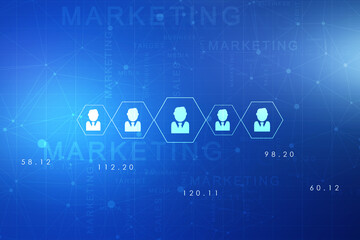 Fototapeta premium 2d illustration Business Network concept