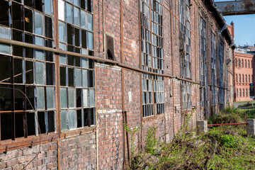 Fototapeta na wymiar old buildings in the shipyard at gdansk in poland