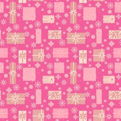 New year seamless Christmas trees and gifts pattern for fabrics and textiles and packaging and kids and wrapping paper