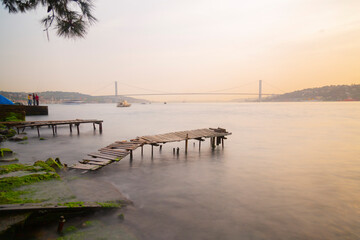 Istanbul Bosphorus Bridge ( 15 July Martyrs Bridge ) Photographed with long exposure technique