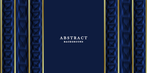 Abstract dark blue background with gold lines