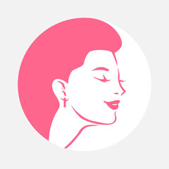 Vector fashion logo for beauty salon, cosmetic boutique, icon sign