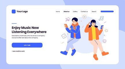 Onboarding Young people listening to music