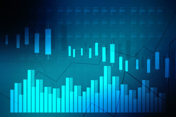 2d rendering Stock market online business concept. business Graph