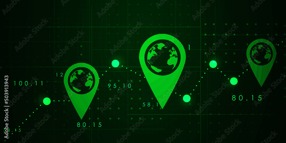 Poster 2d rendering red map pointer