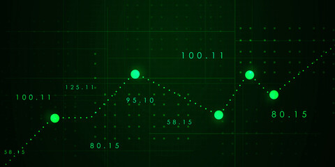 2d rendering Stock market online business concept. business Graph 