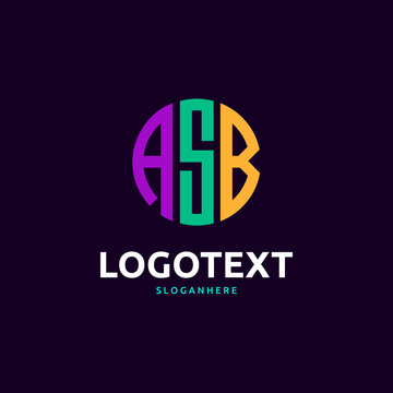 Asb Monogram logo, Asb Circle font, Round monogram Asb letters, three letters logo