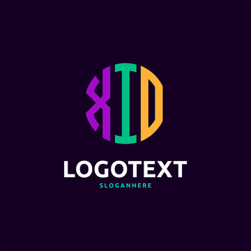 Xio Monogram logo, Xio Circle font, Round monogram Xio letters, three letters logo