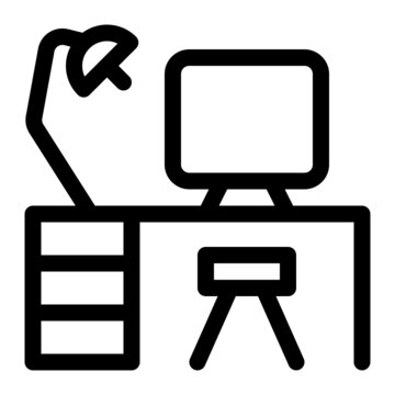 Workstation Line Icon