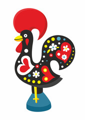 Colorful rooster Galo de Barcelos Portuguese Rooster. Portugal souvenir 