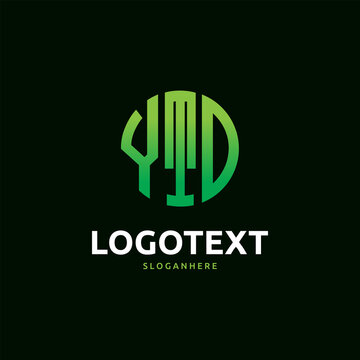 ytd Monogram logo, ytd Circle font, Round monogram ytd letters, three letters logo