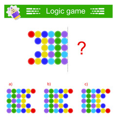 Logic game. IQ training test. Find the correct net. Printable worksheet. (Answer is c)
