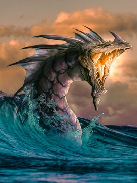 dragon in the water