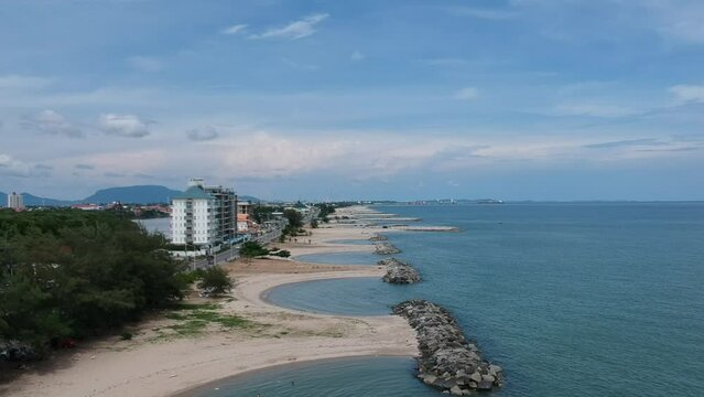 Aerial view of seascape at Rayong Province Thailand