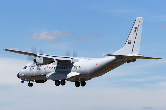 RAF Fairford, Gloucestershire, UK - July 10, 2014: Portuguese Air Force (Forca Aerea Portuguesa) CASA C-295MPA Maritime Patrol Aircraft 16708.