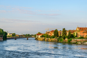 Obraz premium View of waterfront of the Adige River from Ponte Navi, Verona