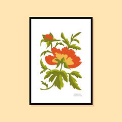 Abstract botanical print poster for wall are collection