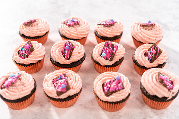 Chocolate strawberry cupcakes