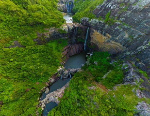 waterfall in the mountains