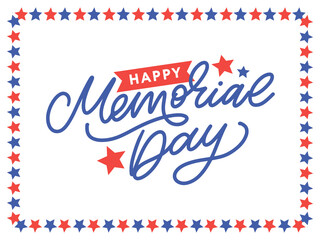 Happy Memorial Day - Stars and Stripes Letter