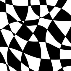 Seamless black and white texture with triangles, mosaic endless pattern