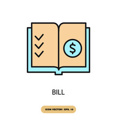 bill icons  symbol vector elements for infographic web