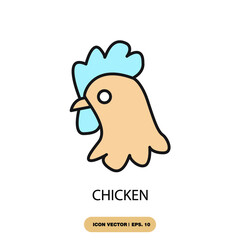 chicken icons  symbol vector elements for infographic web